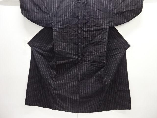 JAPANESE KIMONO / ANTIQUE MENS KIMONO / COTTON / WOVEN STRIPE